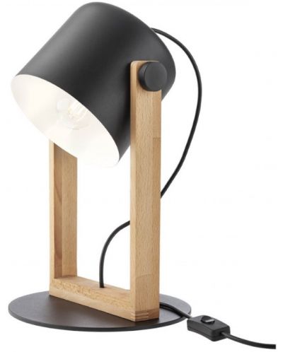 Настолна лампа Smarter - Pooh 01-2404, IP20, E27, 1 x 42W, черен мат и бук - 1
