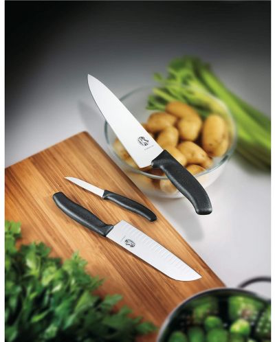 Назъбен нож за плодове Victorinox - Swiss Classic, 10 cm, черен - 2