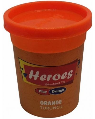 Натурален моделин в кутийка Heroes Play Dough - Оранжев - 1