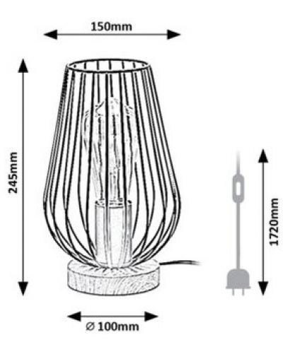 Настолна лампа Rabalux - Gremio, 40W, черна - 3