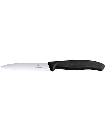 Назъбен нож за плодове Victorinox - Swiss Classic, 10 cm, черен - 1