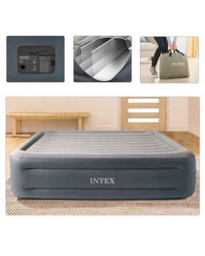 Надуваем матрак Intex - Essential Rest Fiber Tech, сив - 3