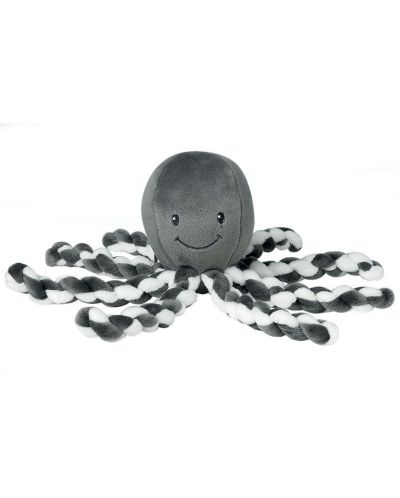 Мека играчка Nattou - Октоподът Octopus, сив, 23 cm