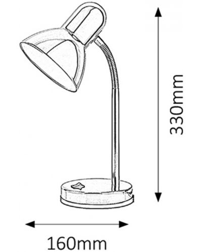 Настолна лампа Rabalux - Clark 4255, IP20, 230V, E27, 1x40W, хром - 2