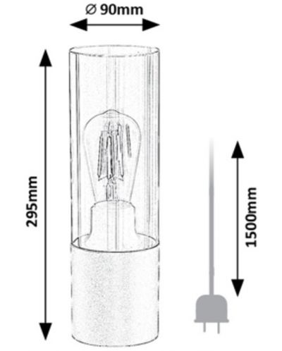 Настолна лампа Rabalux - Ronno 74050, IP 20, E27, 1 x 25 W, черна - 6
