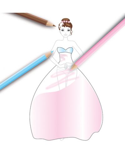 Нарисувай красиви сватбени рокли: Супер Булки и шаферки + стикери - 2