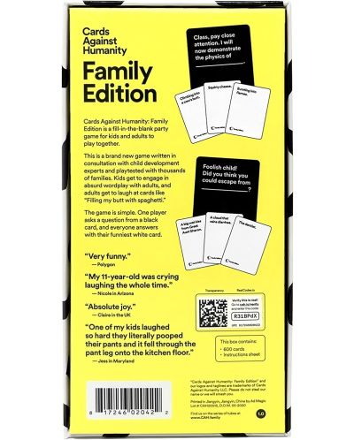 Настолна игра Cards Against Humanity: Family Edition - Семейна - 2