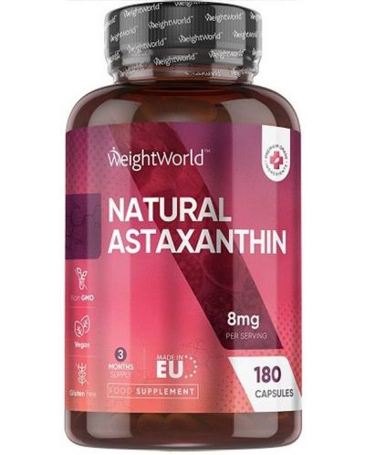 Natural Astaxanthin, 180 капсули, Weight World - 1