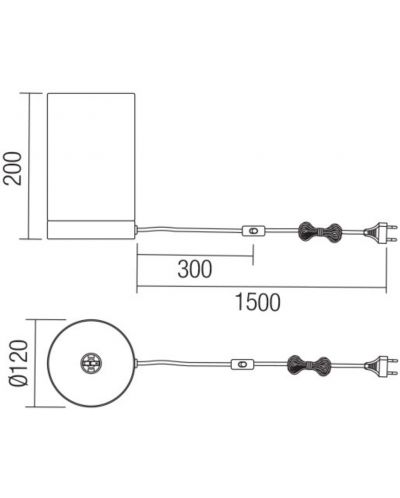 Настолна лампа Smarter - Tube 01-3146, IP20, E14, 1x28W, матов никел-сива - 2