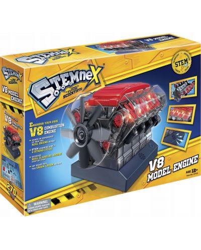 Научен STEM комплект Amazing Toys Stemnex - Двигател V8 с вътрешно горене - 1