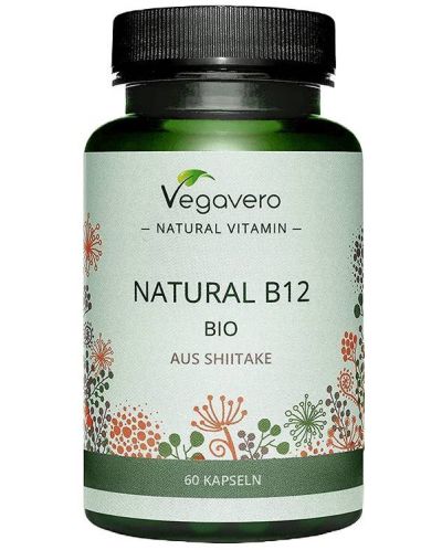 Natural B12 Bio aus Shiitake, 60 капсули, Vegavero - 1