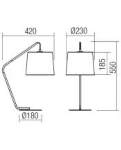 Настолна лампа Smarter - Kermit 01-3076, IP20, E27, 1 x 42 W, черен мат - 2