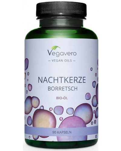Nachtkerze Borretsch Bio öl, 90 капсули, Vegavero - 1