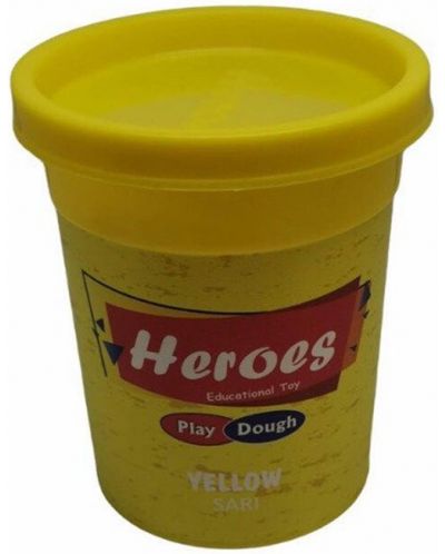 Натурален моделин в кутийка Heroes Play Dough - Жълт - 1