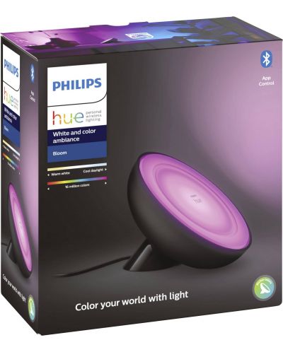 Настолна лампа Philips - HUE Bloom, 7.1W, черна - 4