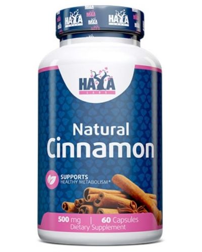 Natural Cinnamon, 500 mg, 60 капсули, Haya Labs - 1