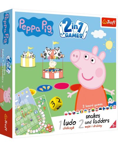 Настолна игра 2 в 1 Peppa Pig (Ludo/Snakes and Ladders) - детска - 1