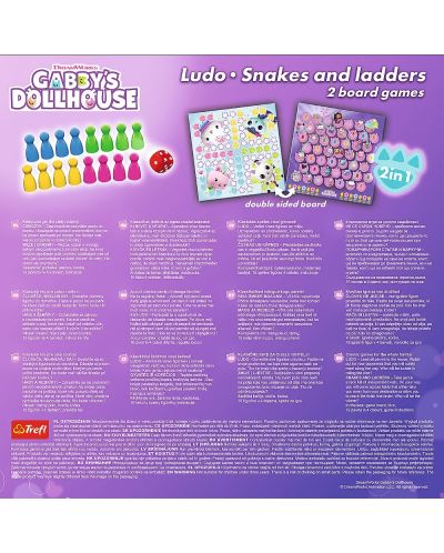 Настолна игра 2 в 1 Gabby's Dollhouse: Ludo&Snakes and Ladders - Детска - 2