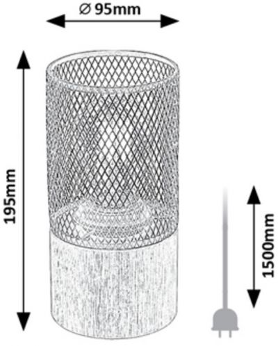 Настолна лампа Rabalux - Callum 74040, E27, 1 x 25 W, кафява-черна - 7
