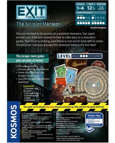 Настолна игра Exit: The Sinister Mansion - семейна - 3