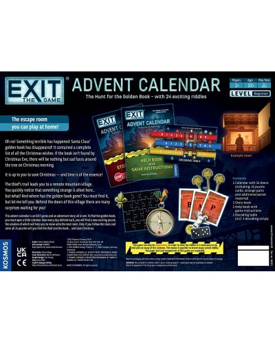 Настолна игра EXiT Advent Calendar: The Hunt for the Golden Book - кооперативна - 2