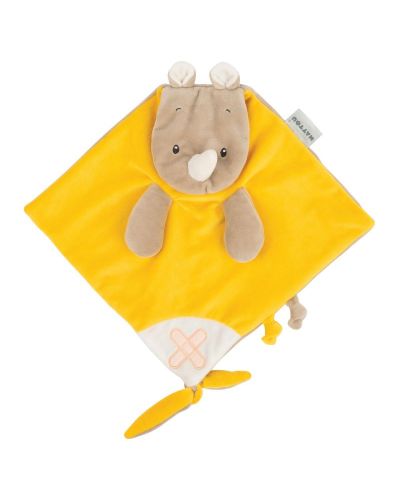 Мека играчка одеялце Nattou - Носорог, 28 х 27 cm