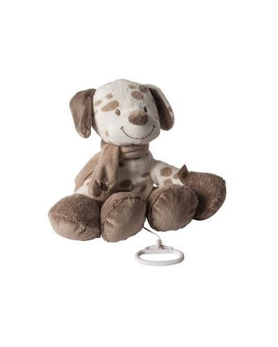 Мека музикална играчка Nattou - Кученцето Макс, с клипс, 30 cm - 1