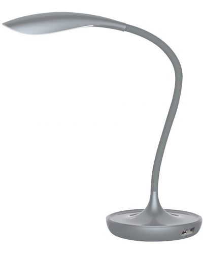Настолна лампа Rabalux Belmont, 5W, сива, с USB изход - 1