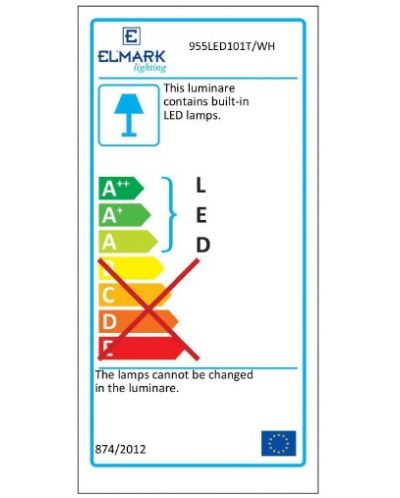 Настолна лампа Elmark - LED, димируема, 9 W, 4000 K, черна - 3