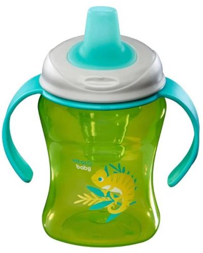 Неразливаща се чаша с подвижни дръжки Vital Baby - Зелена, 260 ml - 3