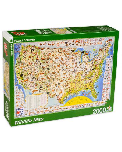 Пъзел New York Puzzle от 2000 части - Карта на дивата природа - 2