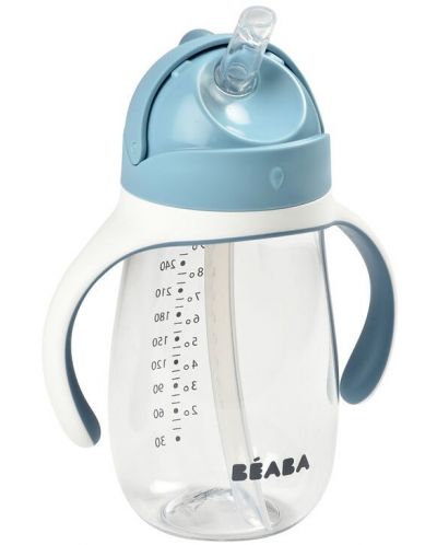 Неразливаща чаша със сламка Beaba - 300 ml, Windy Blue - 3