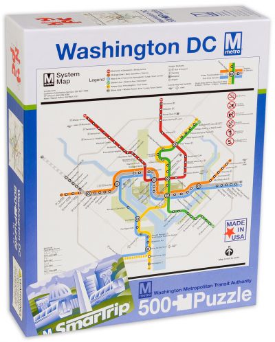 Пъзел New York Puzzle от 500 части - Карта на метрото, Вашингтон - 2