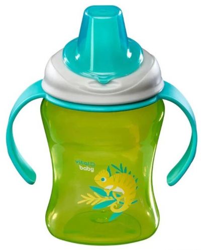 Неразливаща се чаша с подвижни дръжки Vital Baby - Зелена, 260 ml - 1