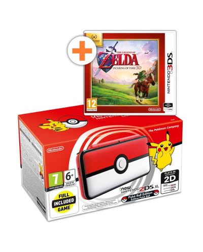 New Nintendo 2DS XL Pokéball Edition + Zelda: Ocarina of Time 3D - 1