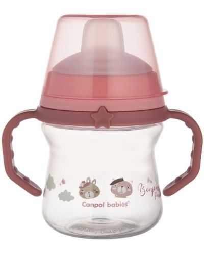 Неразливаща чаша със сламка Canpol - Bonjour Paris, 150 ml, розова - 1