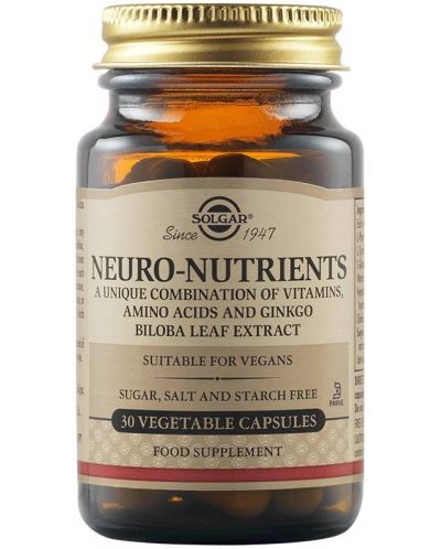 Neuro-Nutrients, 30 растителни капсули, Solgar - 1