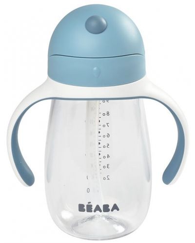 Неразливаща чаша със сламка Beaba - 300 ml, Windy Blue - 1