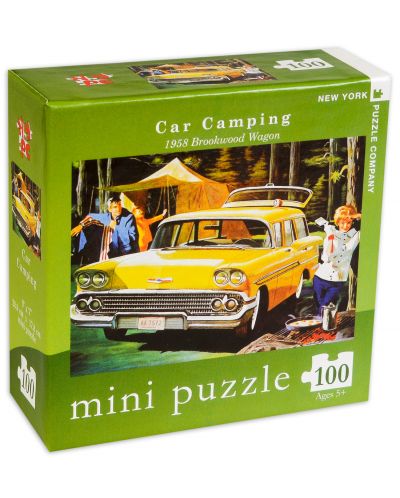 Мини пъзел New York Puzzle от 100 части - Автомобилен къмпинг, Brookwood Wagon, 1958 - 2