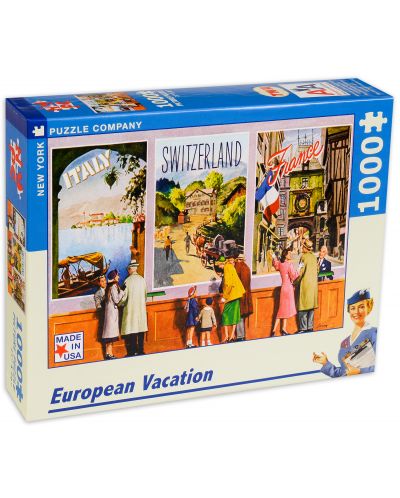 Пъзел New York Puzzle от 1000 части - Европейска ваканция - 2