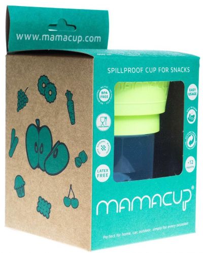 Неразливаща се чаша за снакс Mamacup - Зелена, 400 ml - 5