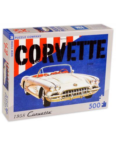Пъзел New York Puzzle от 500 части - Corvette Convertible, 1958 - 2