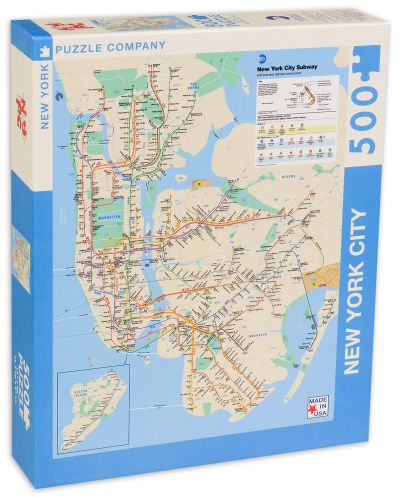 Пъзел New York Puzzle от 500 части - Карта на метрото, Ню Йорк - 2