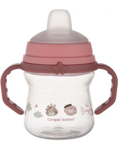 Неразливаща чаша със сламка Canpol - Bonjour Paris, 150 ml, розова - 2