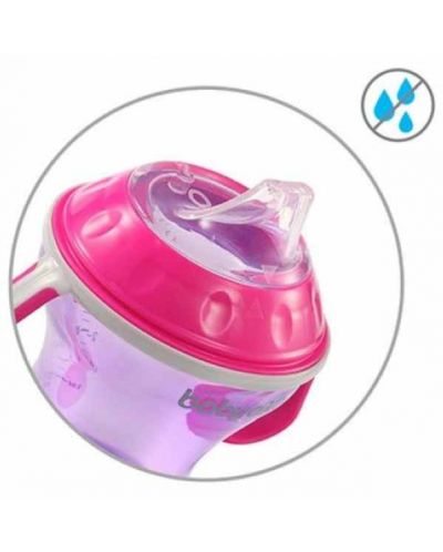 Неразливаща чаша с мек накрайник Babyono - 180 ml, розова - 2