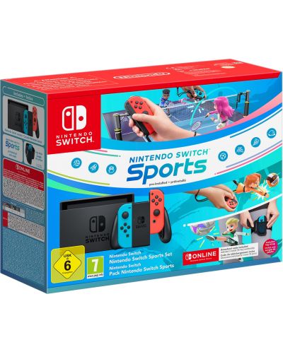 Nintendo Switch - Red & Blue + Nintendo Switch Sports Bundle - 1