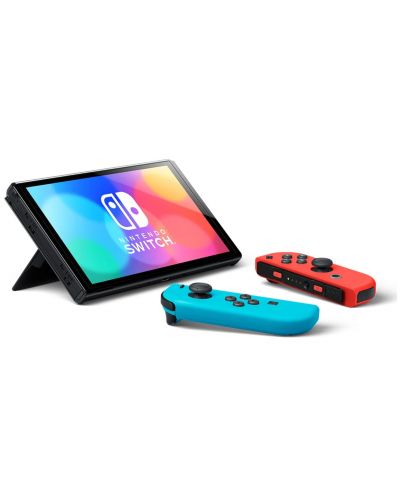 Nintendo Switch OLED - Neon Red & Neon Blue + Zelda Travel Case