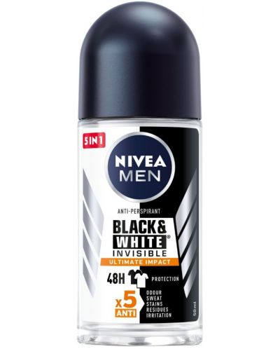 Nivea Men Рол-он Black & White, Ultimate Impact, 50 ml - 1