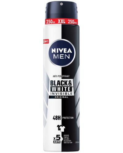 Nivea Men Спрей дезодорант Black & White, Original, 250 ml - 1