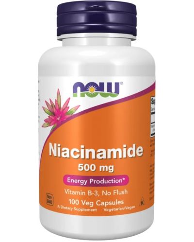 Niacinamide, 500 mg, 100 капсули, Now - 1